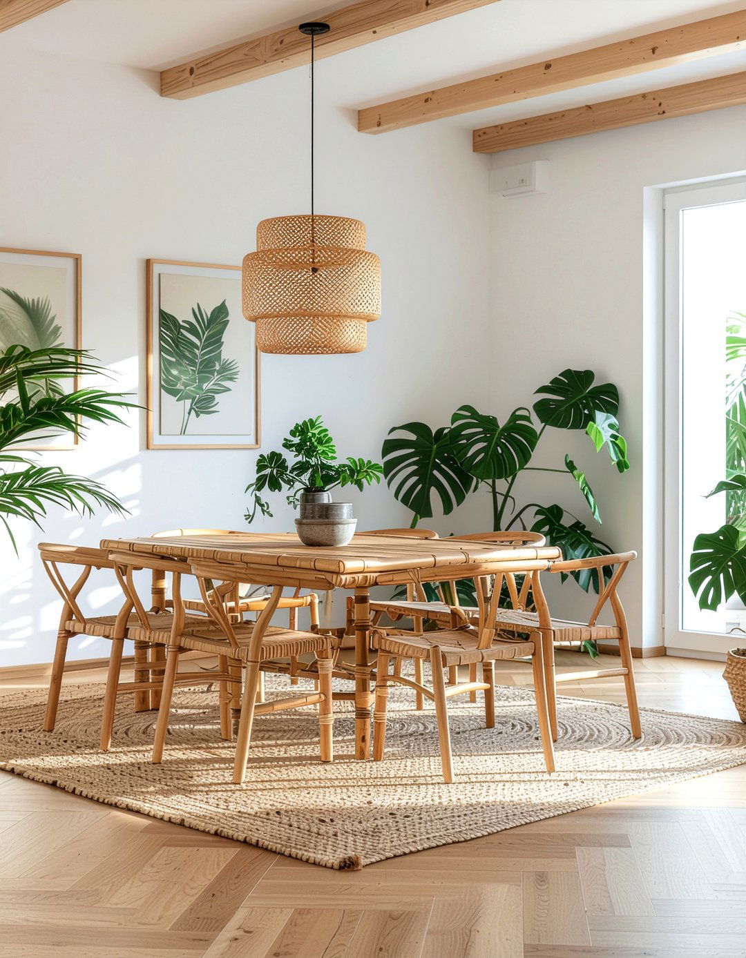 Bamboo Dining Furniture - 30 ocean-inspired dining room ideas