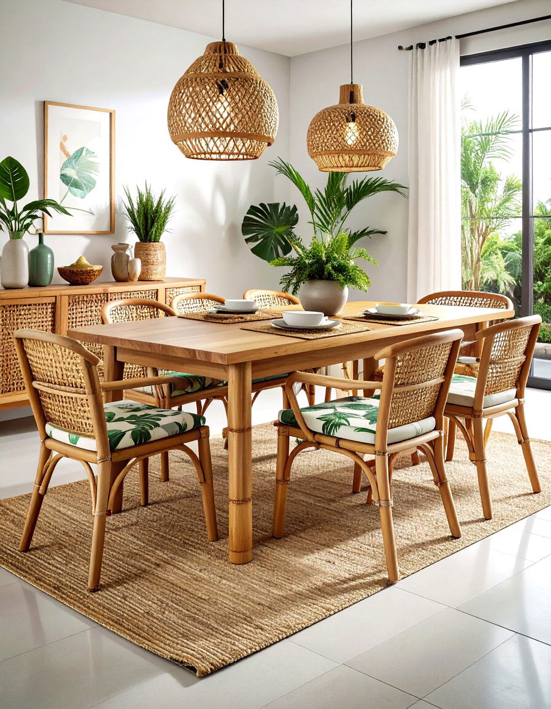 Bamboo Dining Furniture - 30 tropical dining room ideas