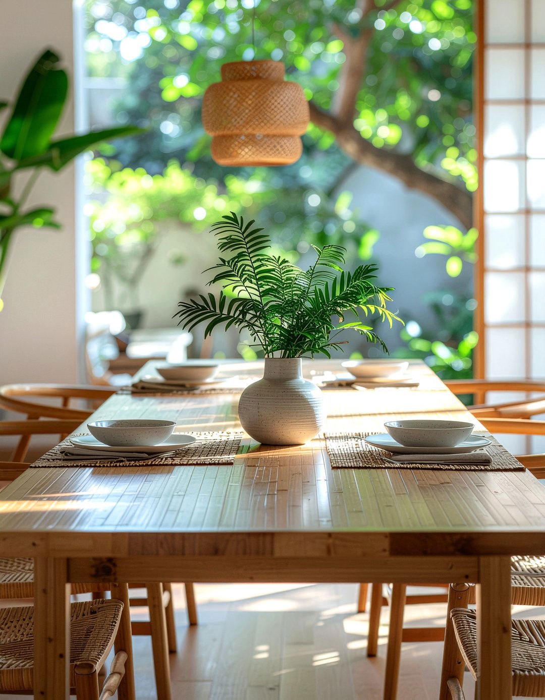 Bamboo Dining Table Set - 30 bamboo dining room ideas