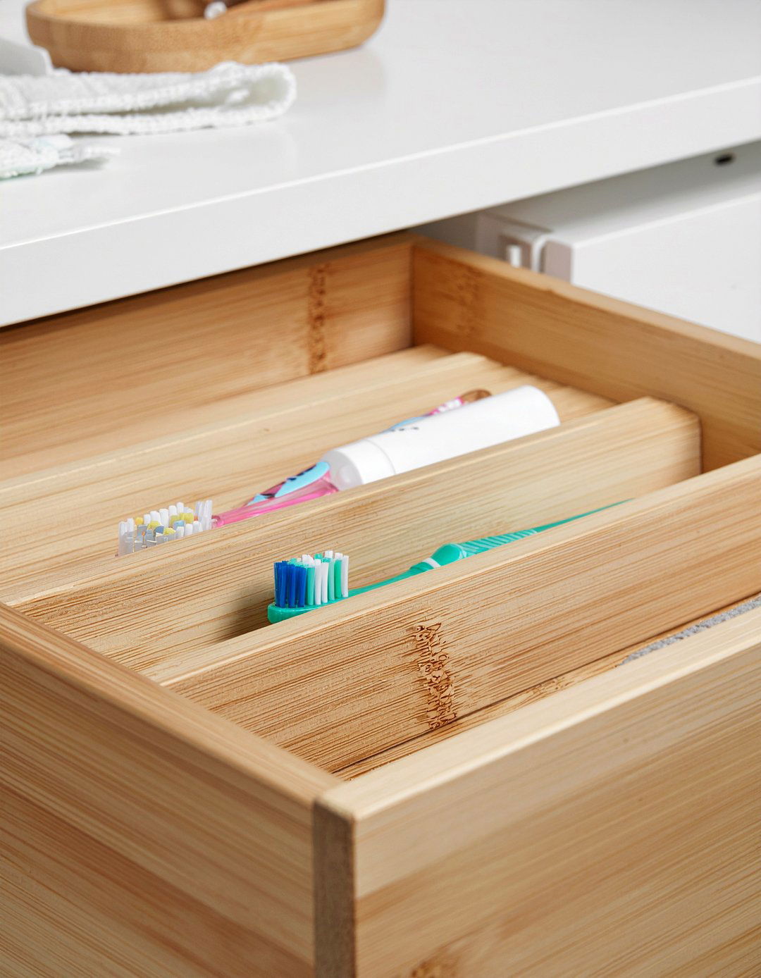 Bamboo Drawer Divider - 30 bathroom cabinet organizer ideas