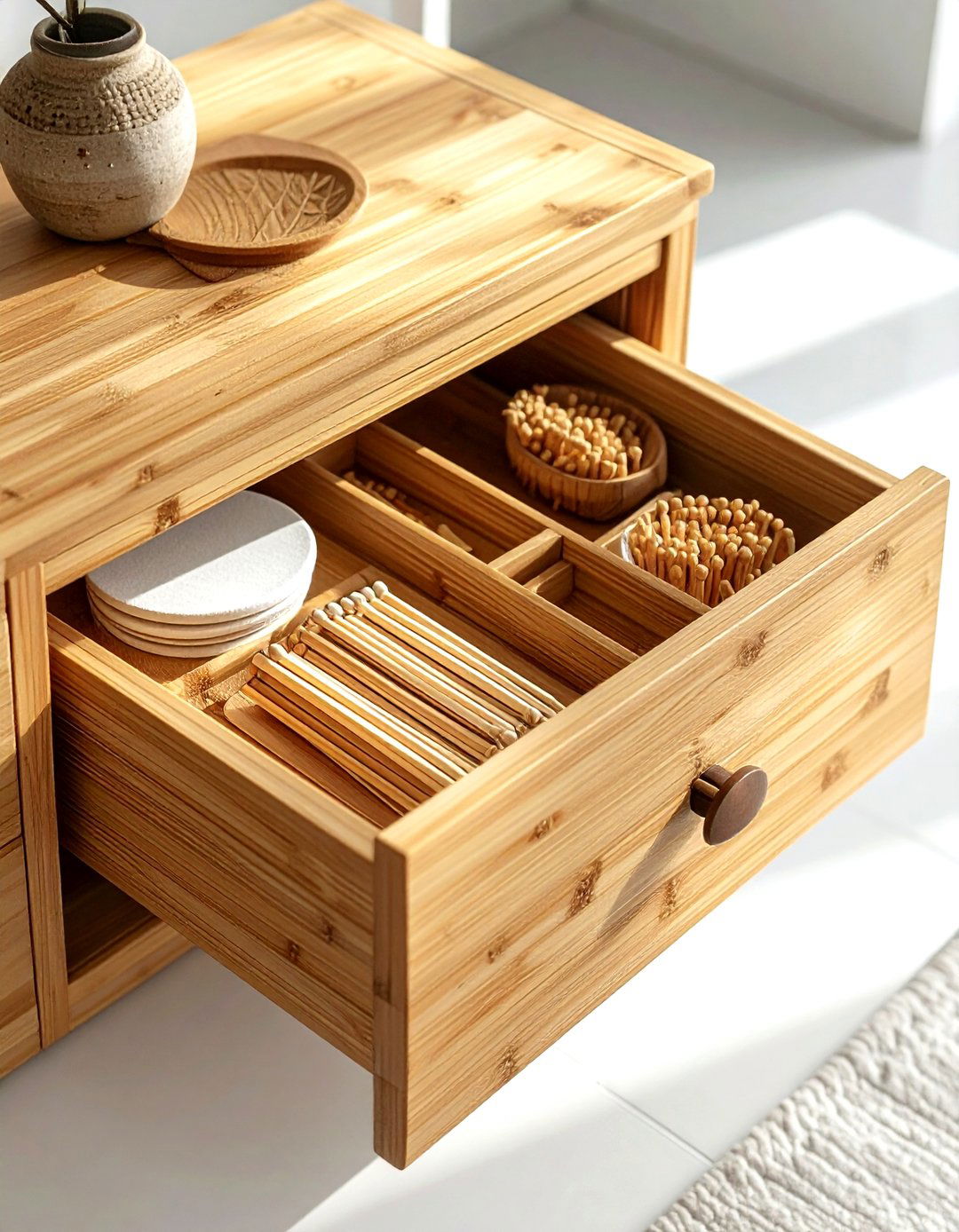 Bamboo Drawer Organizer Set - 30 living room drawer organization ideas