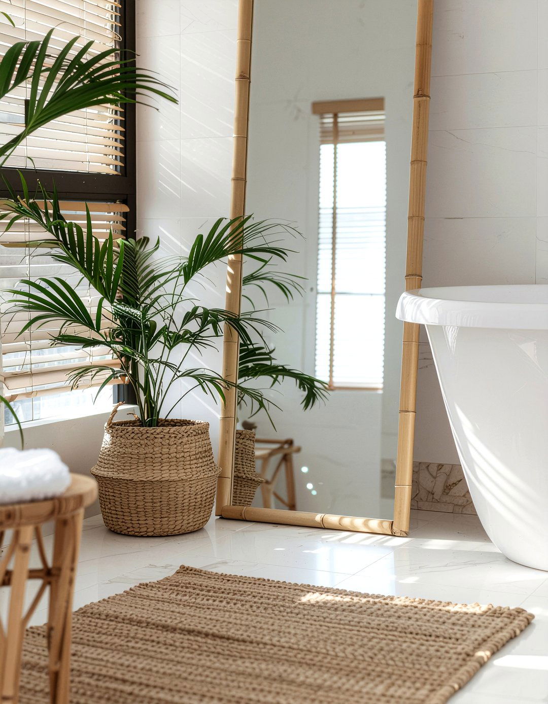 Bamboo Floor Mirror - 30 floor mirror ideas