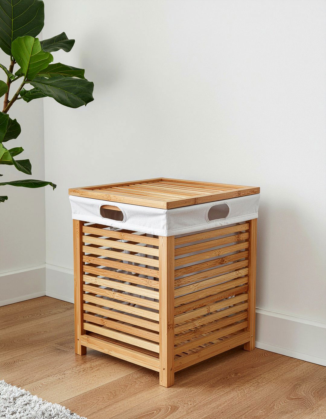 Bamboo Hamper In Laundry Corner - 30 bamboo bathroom ideas