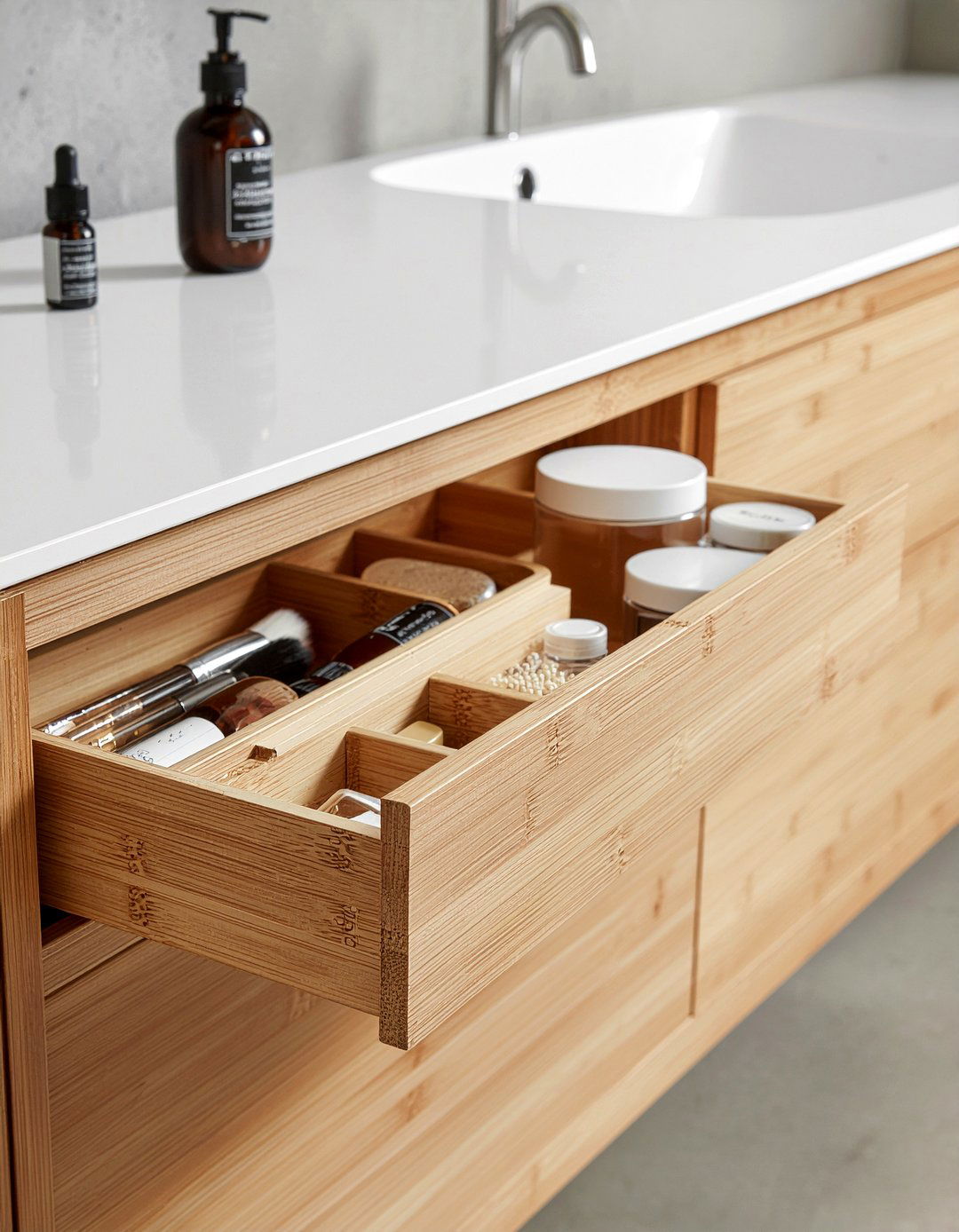 Bamboo Inserts For Drawer Organization - 30 bamboo bathroom ideas