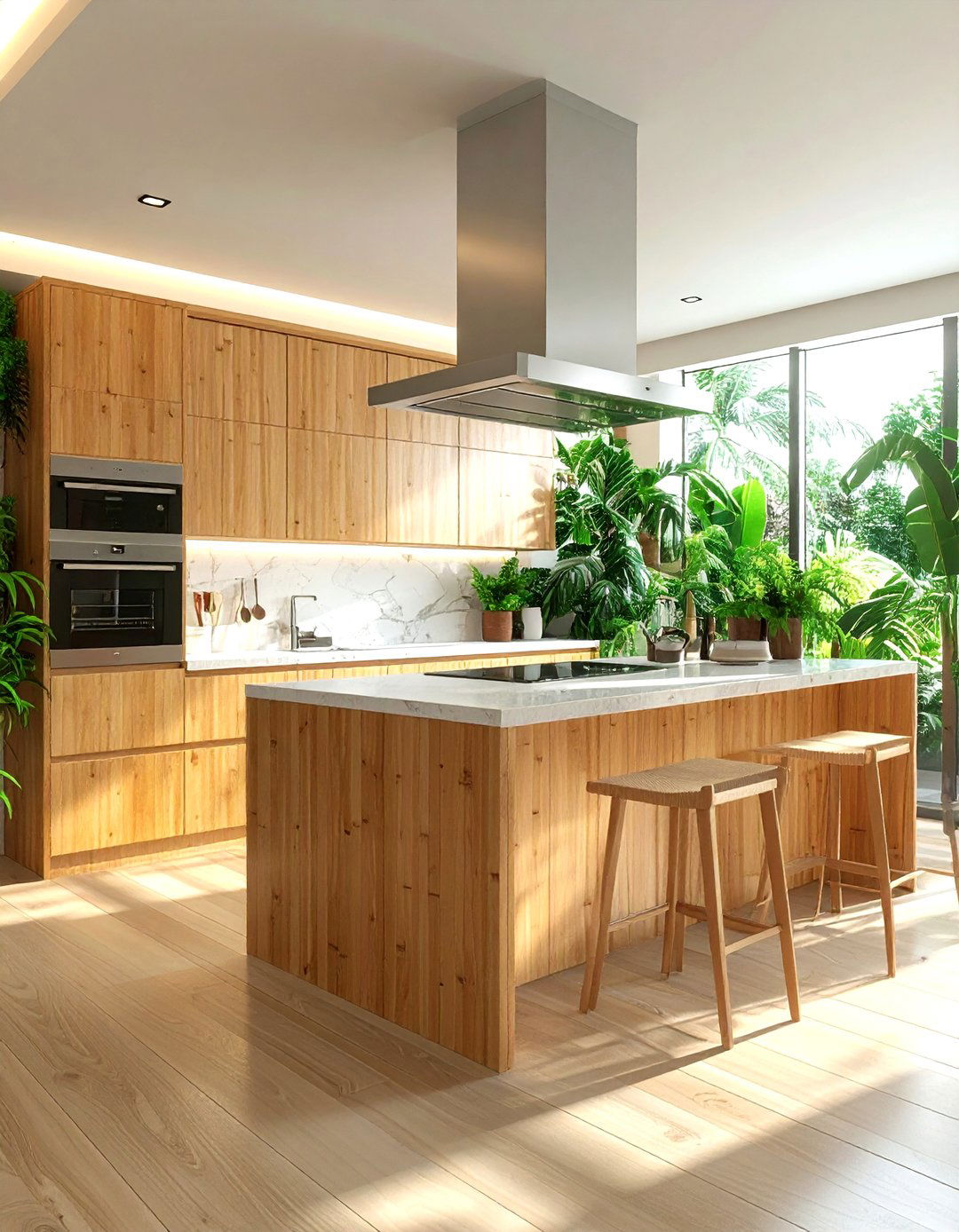 Bamboo Kitchen - 30 wood tone kitchen ideas