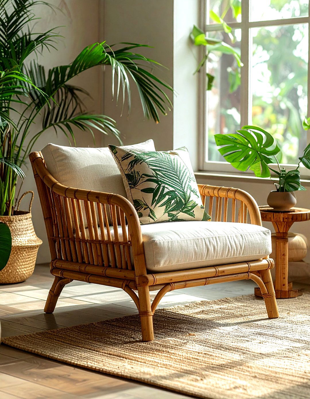 Bamboo Lounge Chair - 30 living room beach furniture ideas