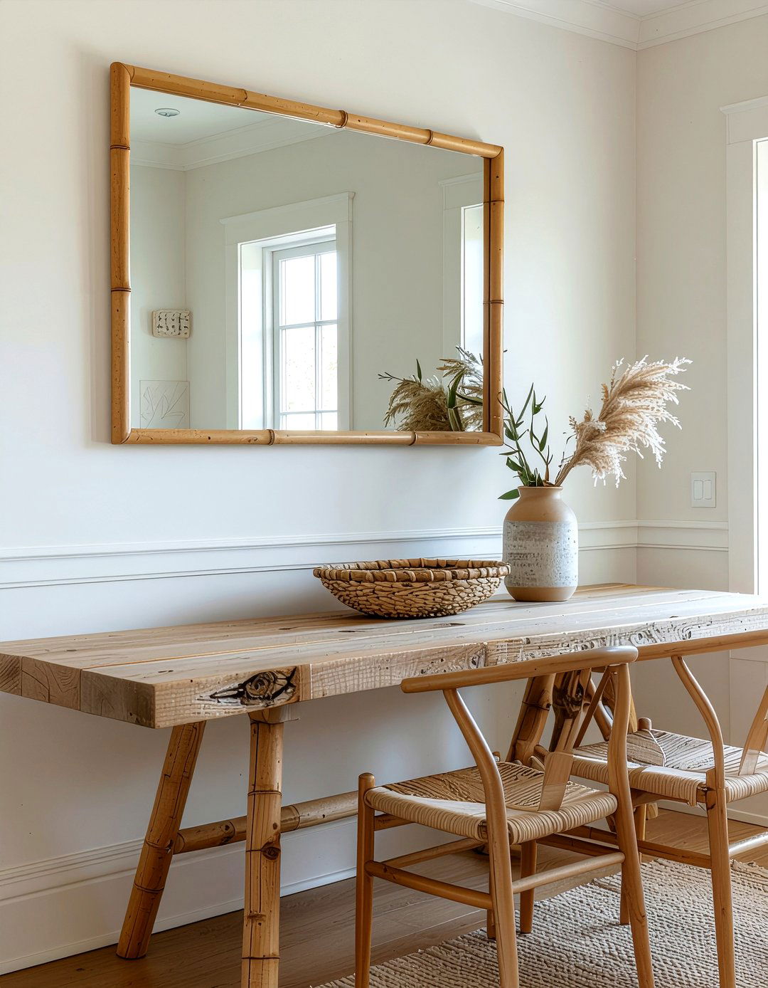 Bamboo Mirror Frame - 30 bamboo dining room ideas