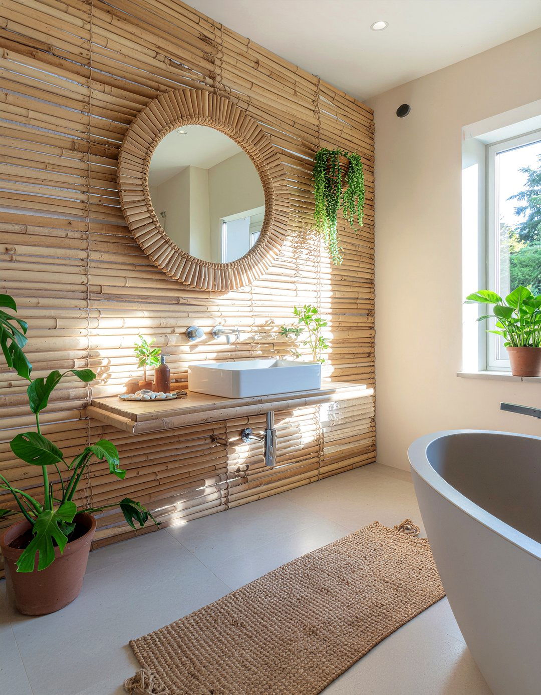 Bamboo Mirror - 30 bathroom mirror accent ideas