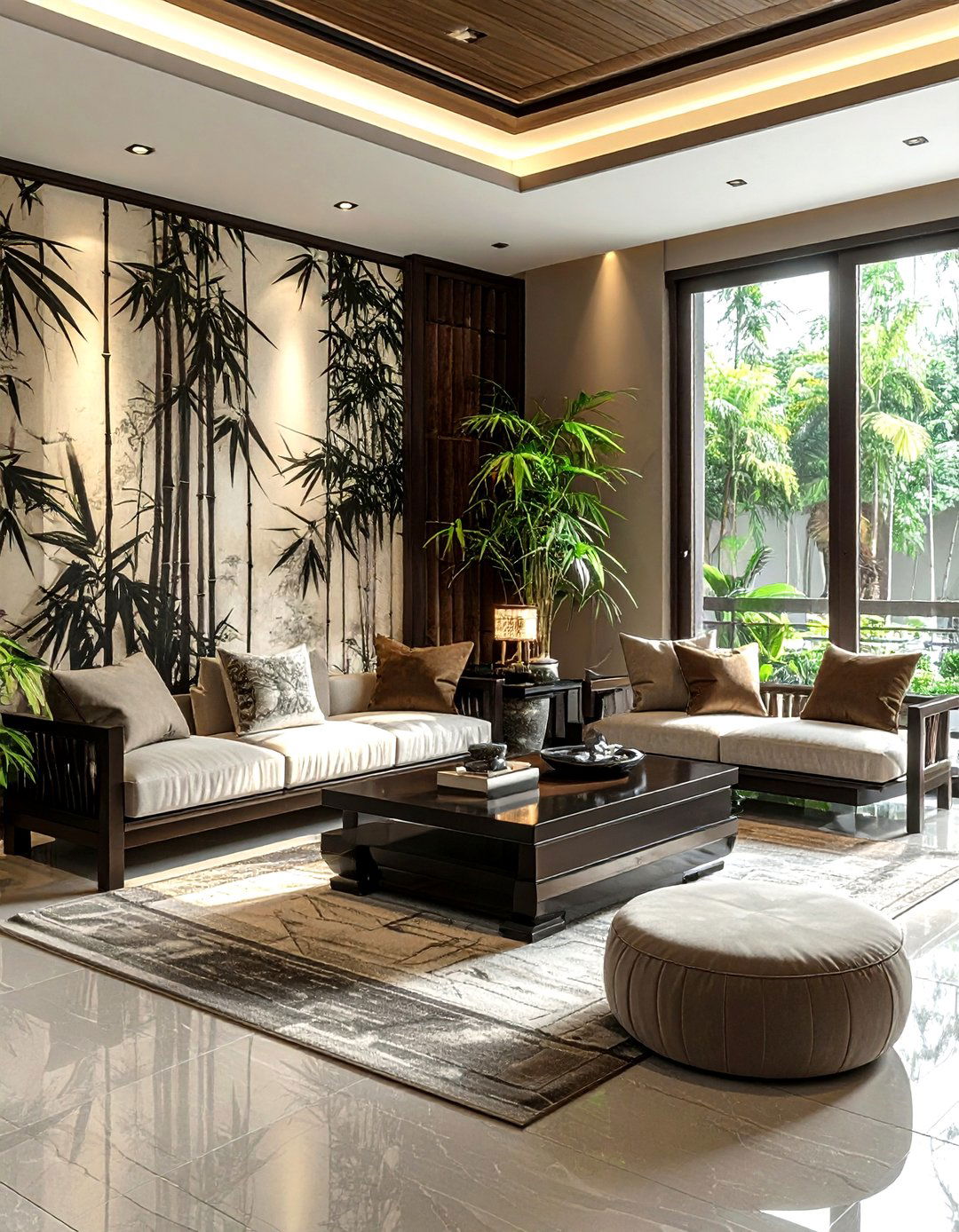 Bamboo Pattern Wallpaper - 30 living room botanical wallpapers