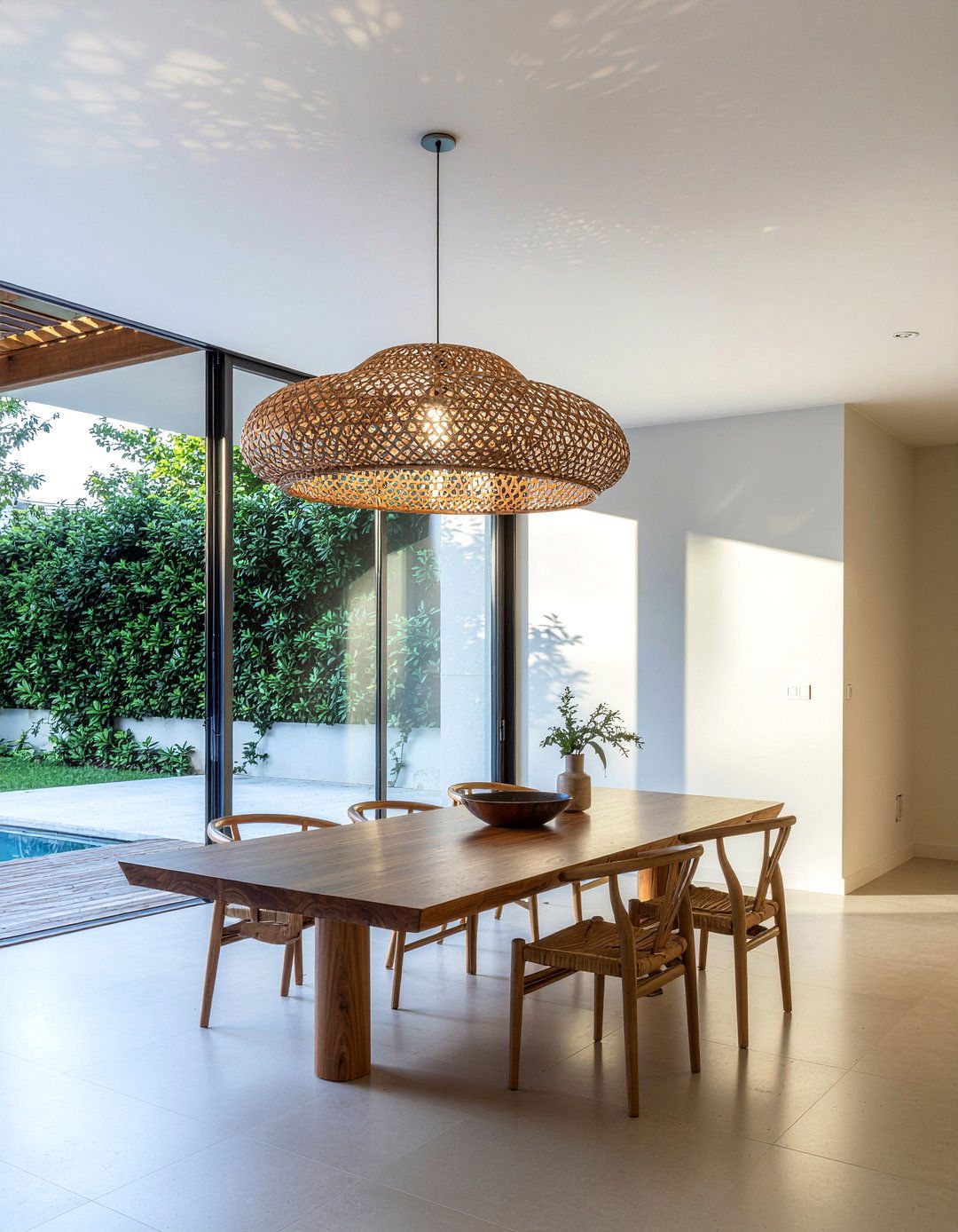 Bamboo Pendant Light - 30 bamboo dining room ideas