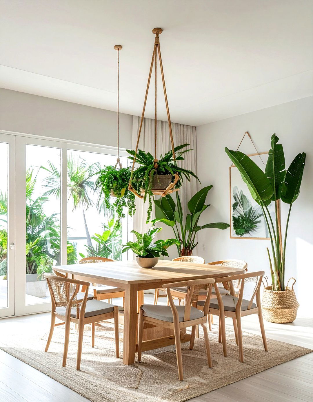 Bamboo Plant Hanger - 30 dining room hanging plant ideas
