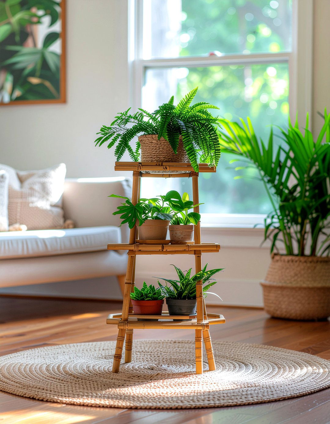 Bamboo Plant Stand - 30 living room retro furniture ideas