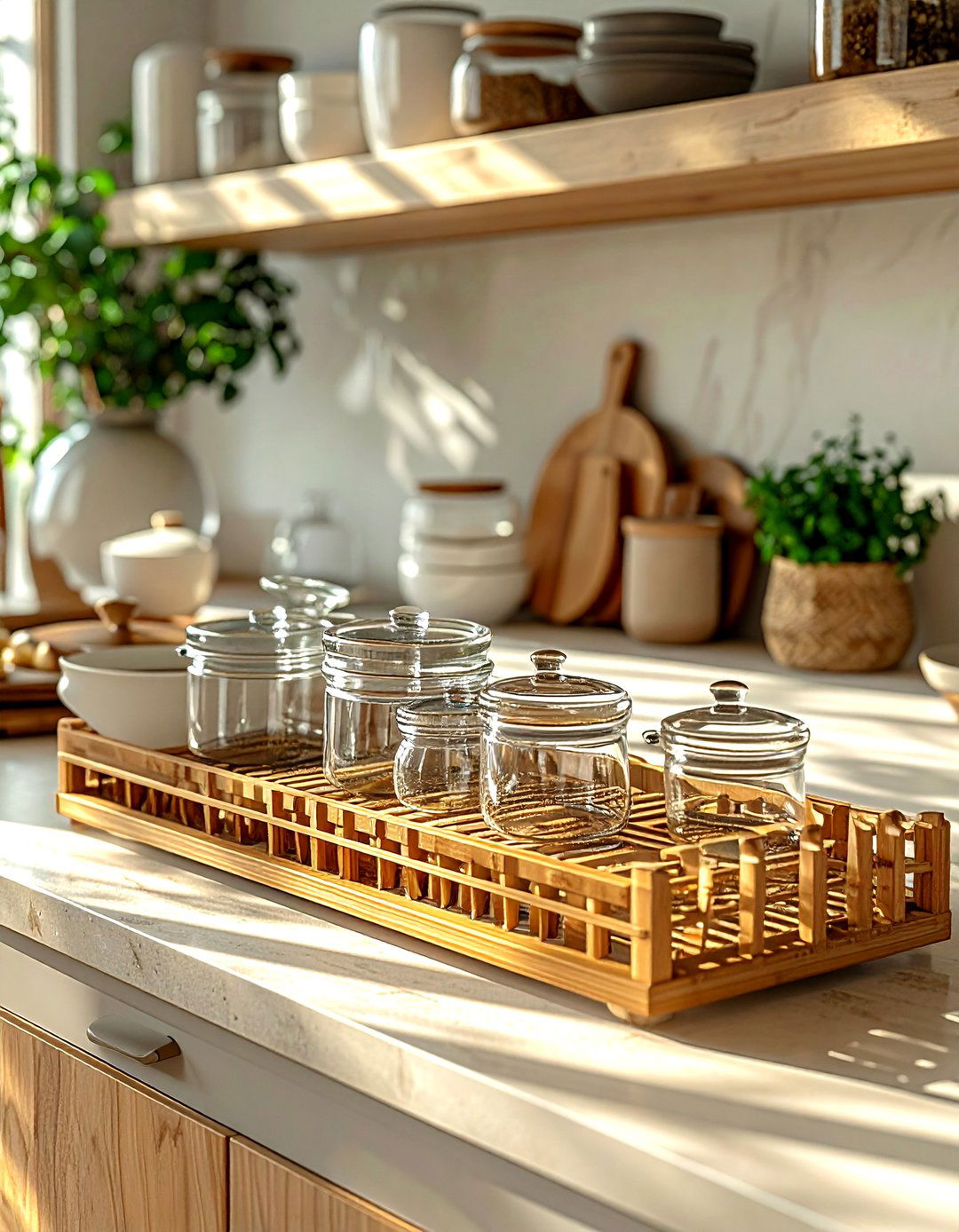 Bamboo Plate Rack Organizer - 30 lid organizer kitchen ideas