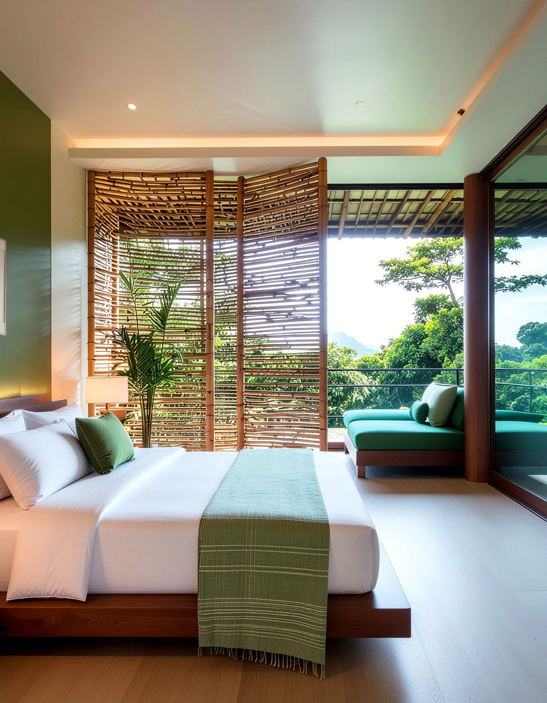 Bamboo Pole Partition - 30 bedroom partition ideas