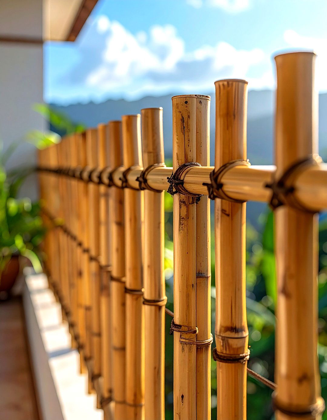 Bamboo Privacy Fence - 30 apartment balcony ideas