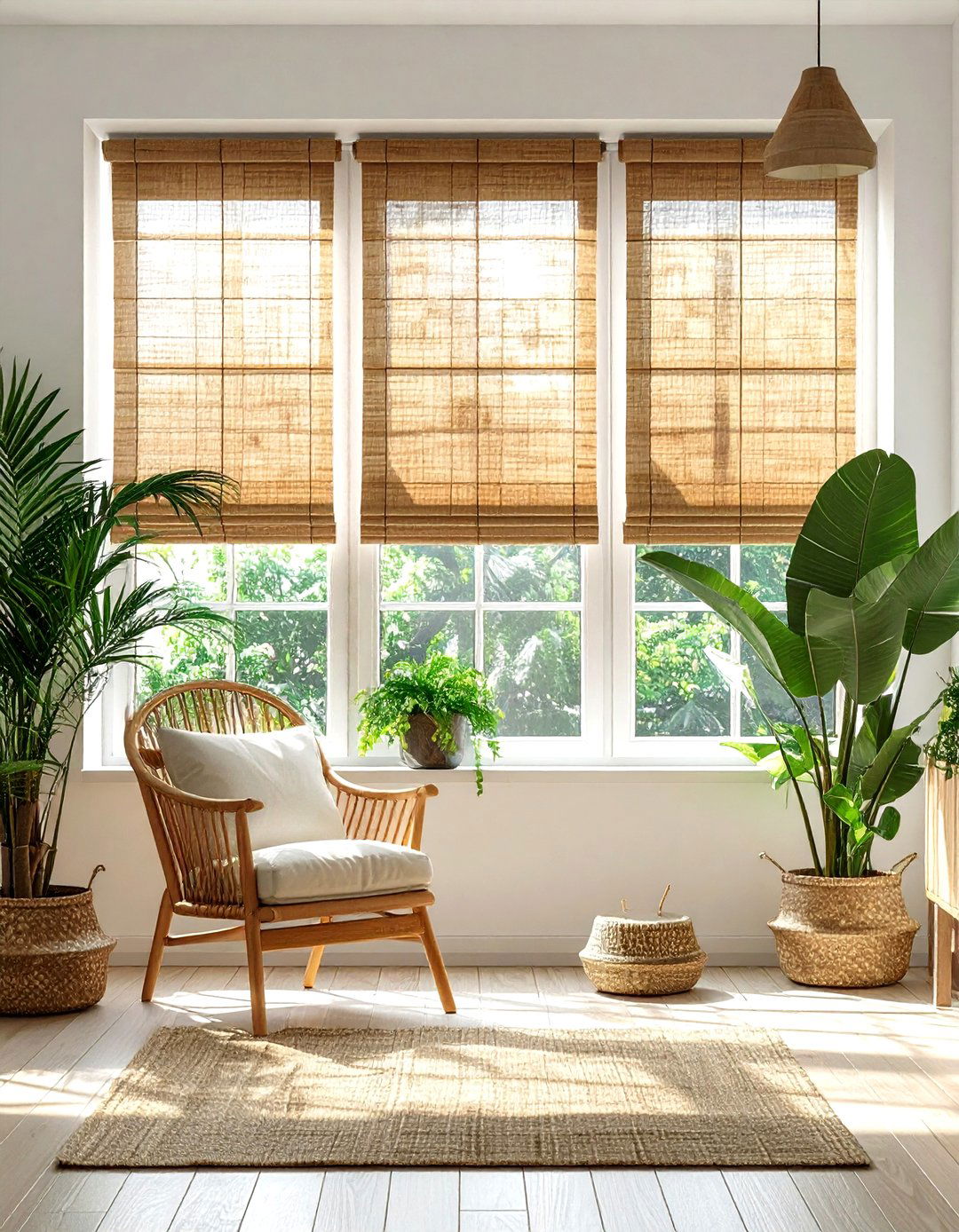 Bamboo Roman Shades - 30 curtain ideas