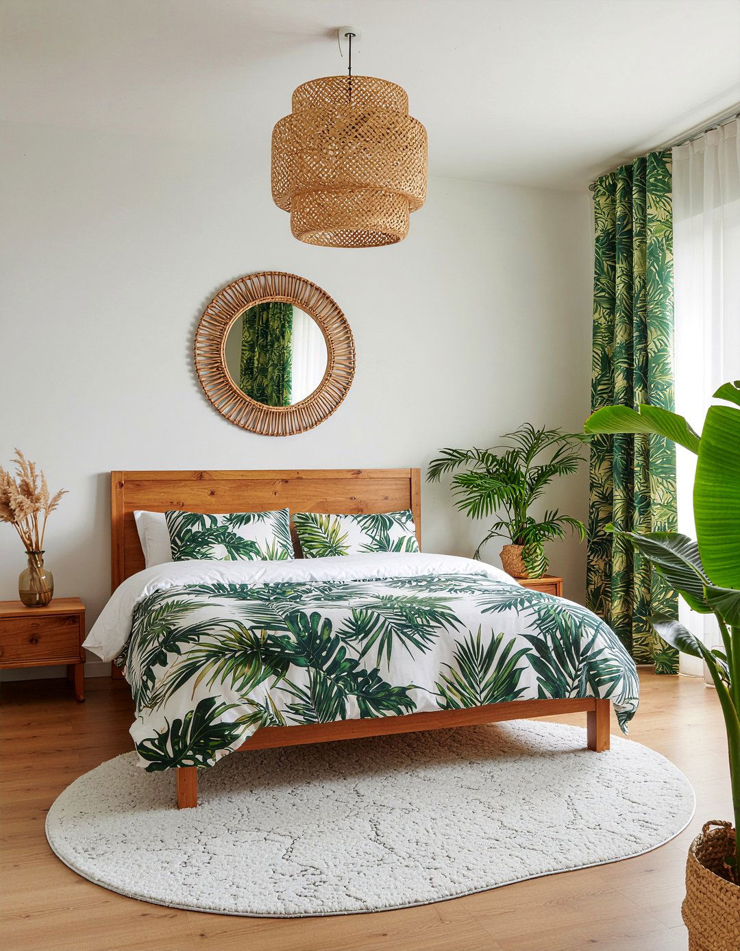 Bamboo Round Mirror Tropical Style - 30 bedroom round mirrors