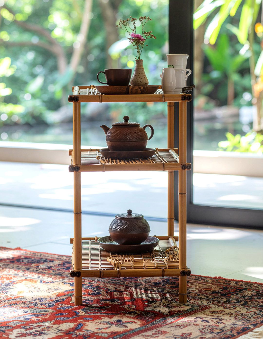 Bamboo Serving Cart - 30 bamboo dining room ideas