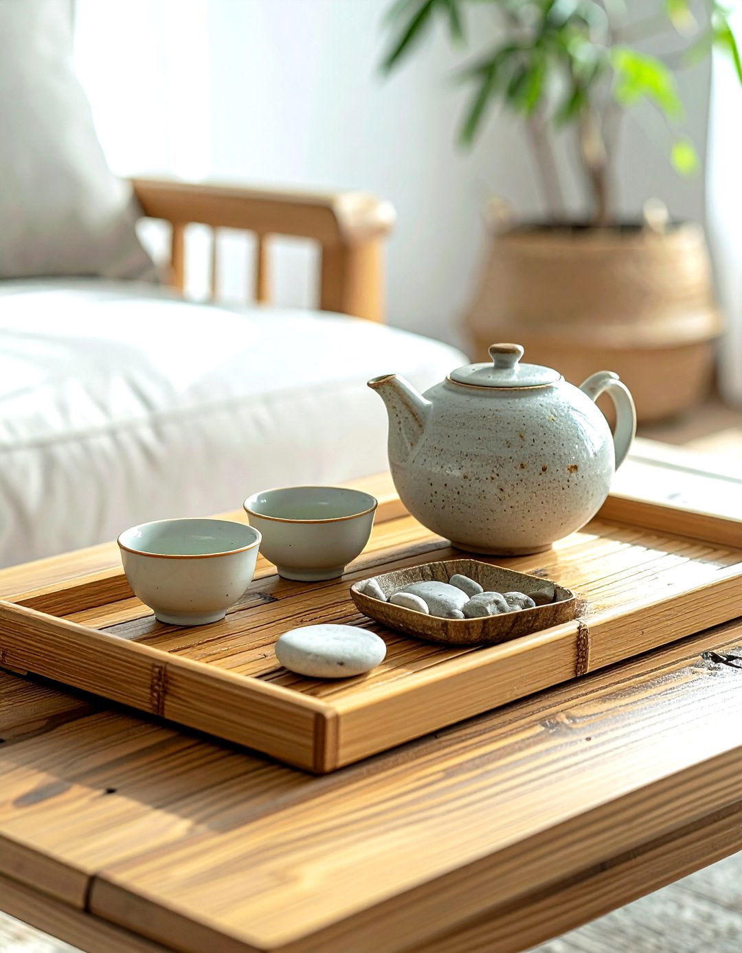 Bamboo Serving Tray - 30 coffee table tray ideas