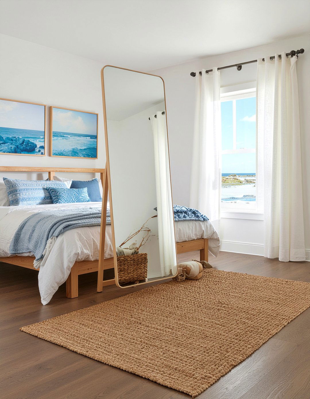 Bamboo Standing Mirror - 30 bedroom leaning mirrors