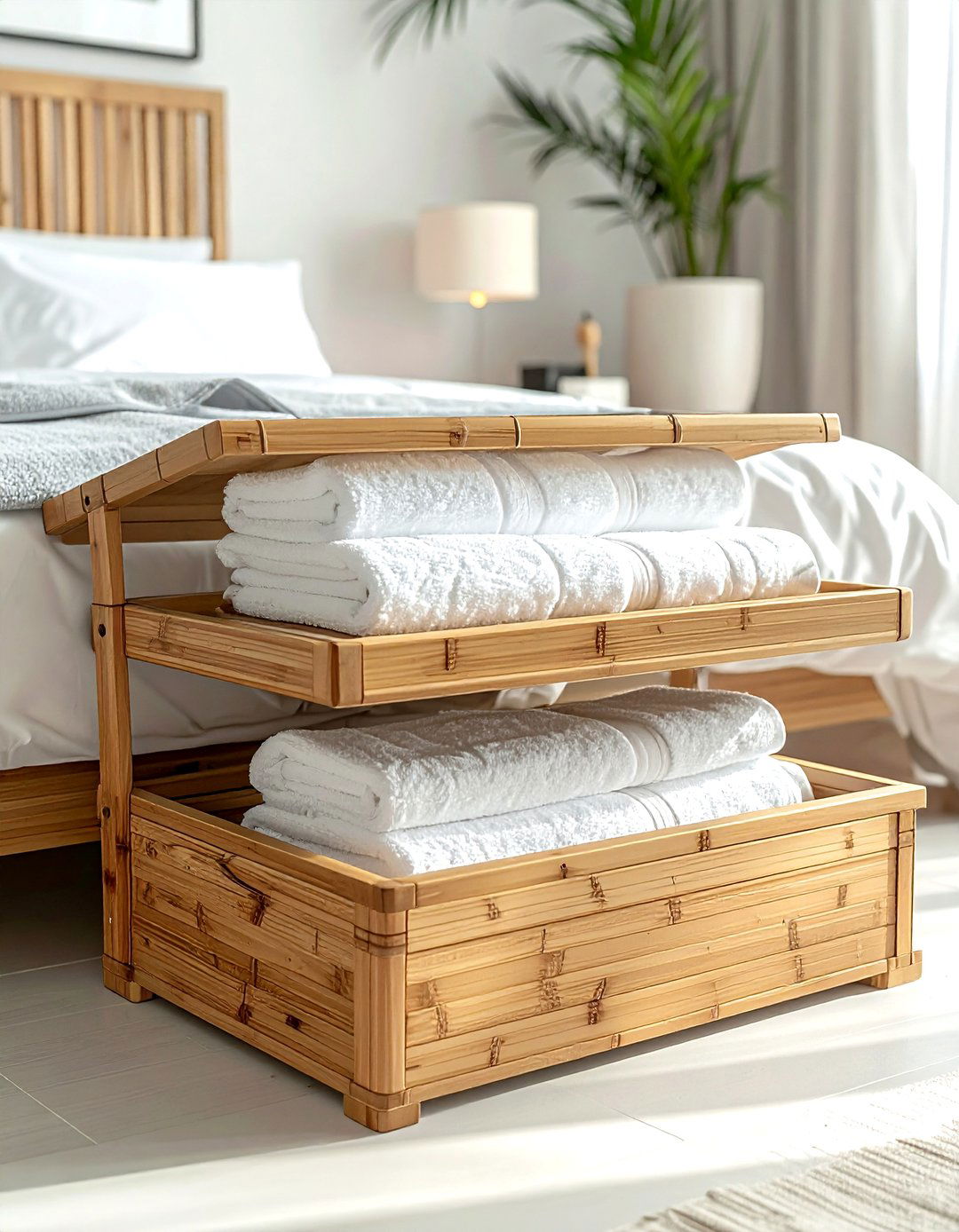Bamboo Storage Box - 30 bathroom under bed storage ideas