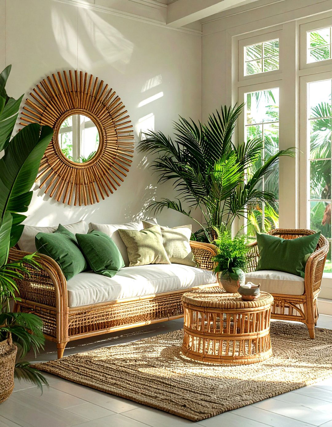 Bamboo Sunburst Mirror - 30 sunburst mirror ideas