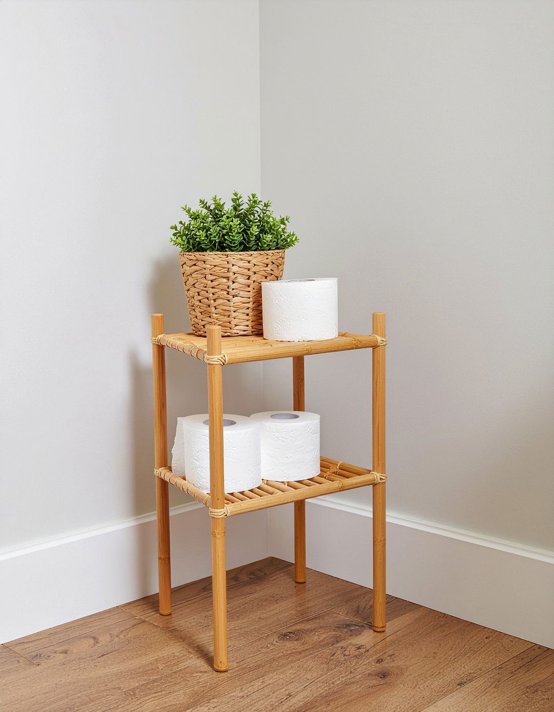Bamboo Unit For Corner Storage - 30 bamboo bathroom ideas