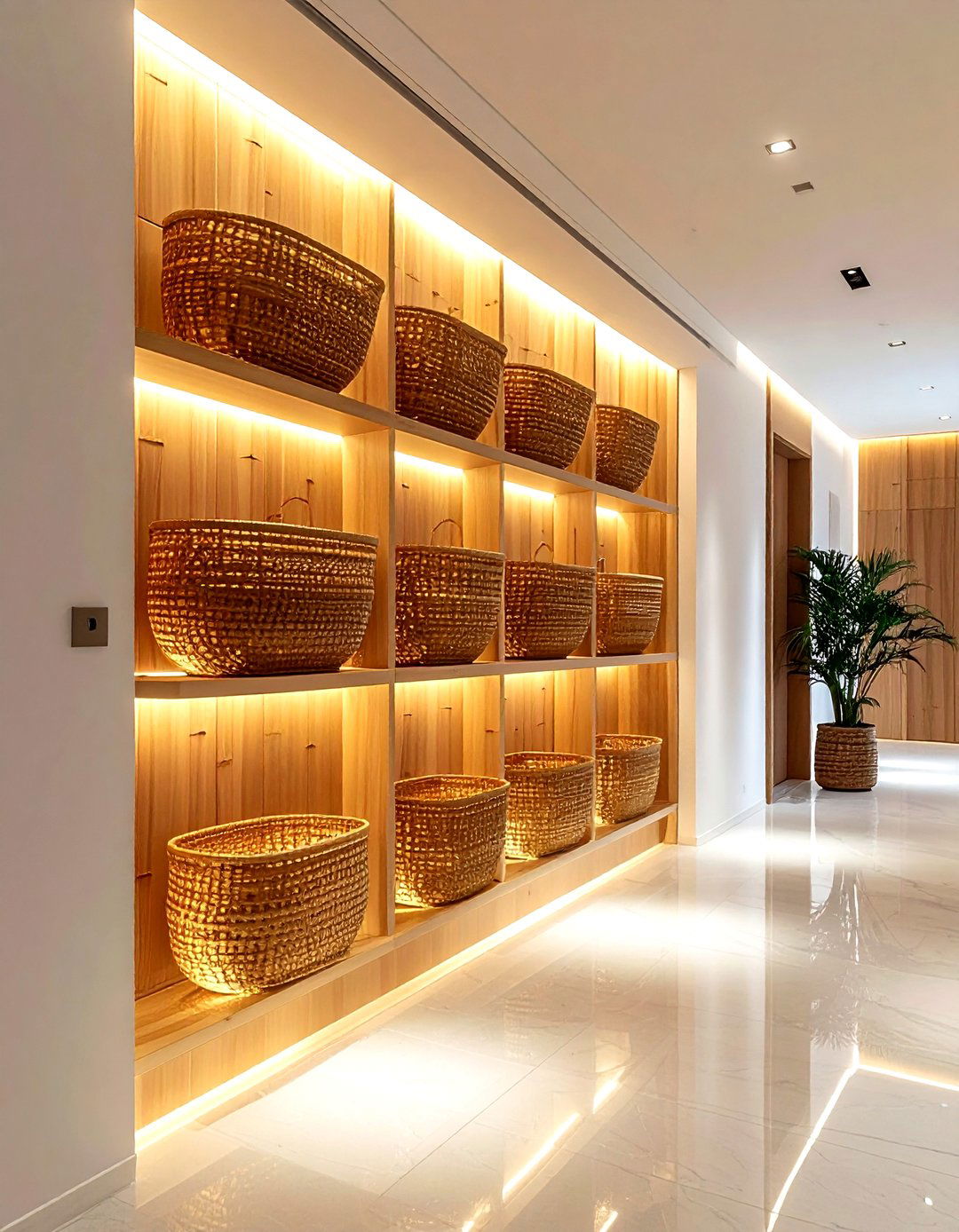 Bamboo Wall Basket Set - 30 basket wall decor ideas