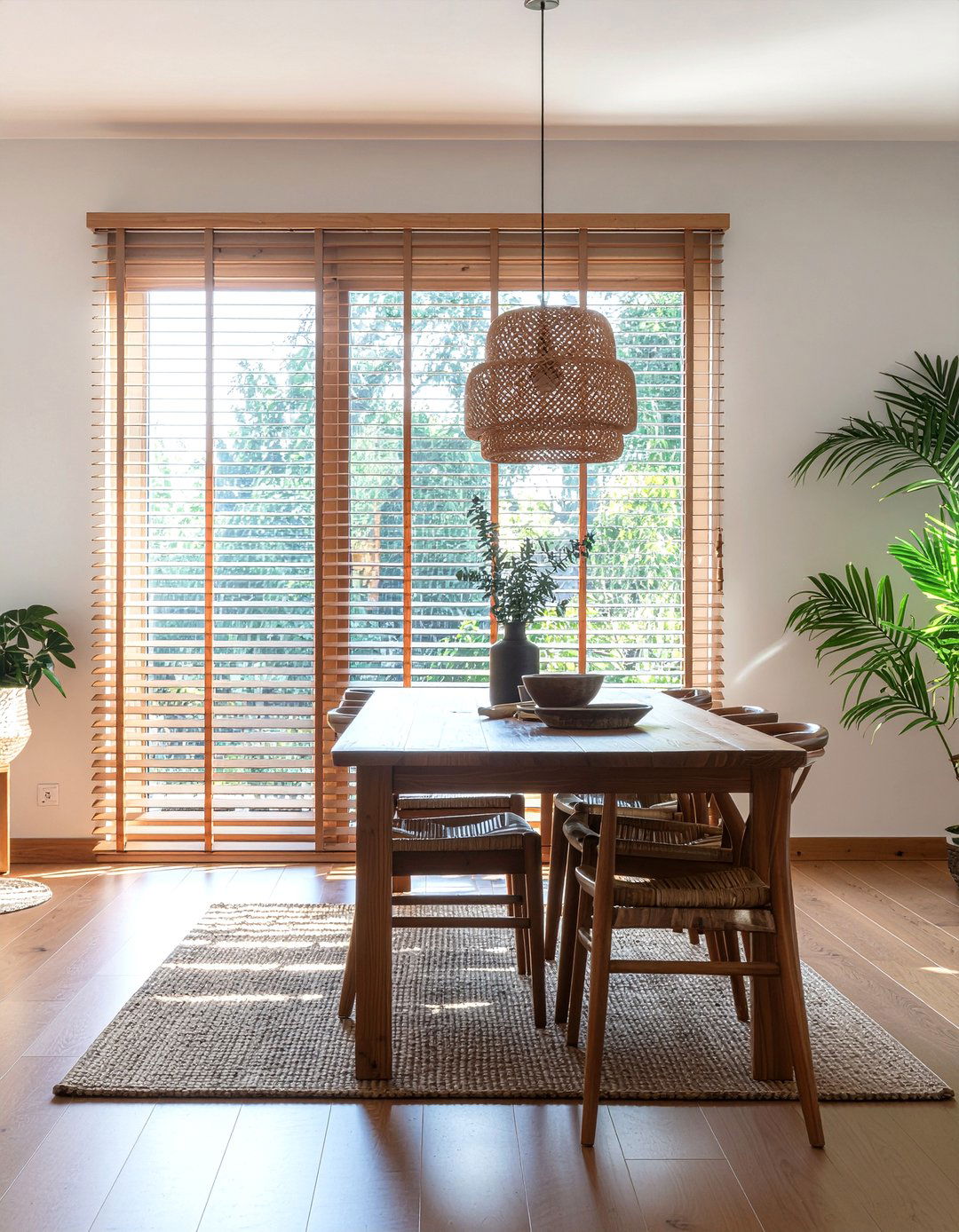 Bamboo Window Blinds - 30 dining room window treatment ideas