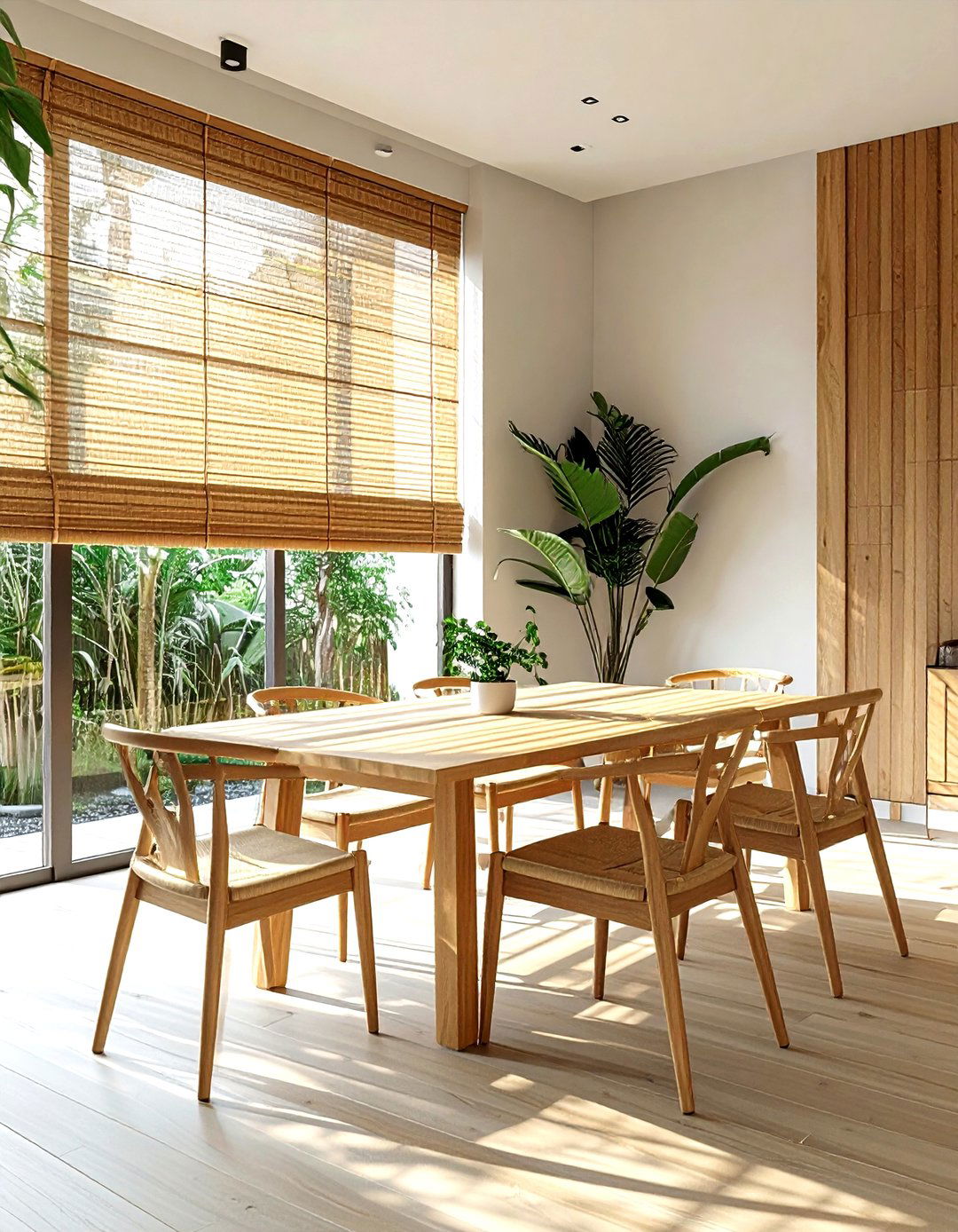 Bamboo Window Shade - 30 natural dining room ideas