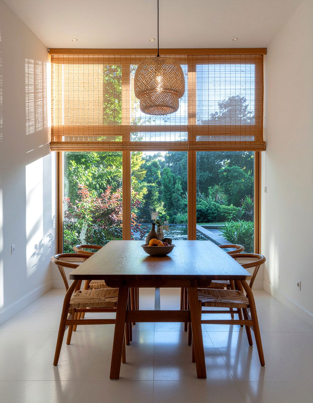 Bamboo Window Shades - 30 rental dining room ideas