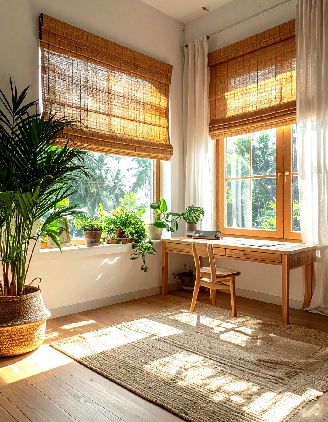 Bamboo Window Treatment - 30 bohemian home decor ideas