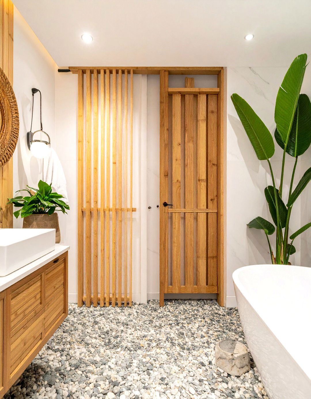 Bamboo Wood Valance - 30 bathroom valance ideas