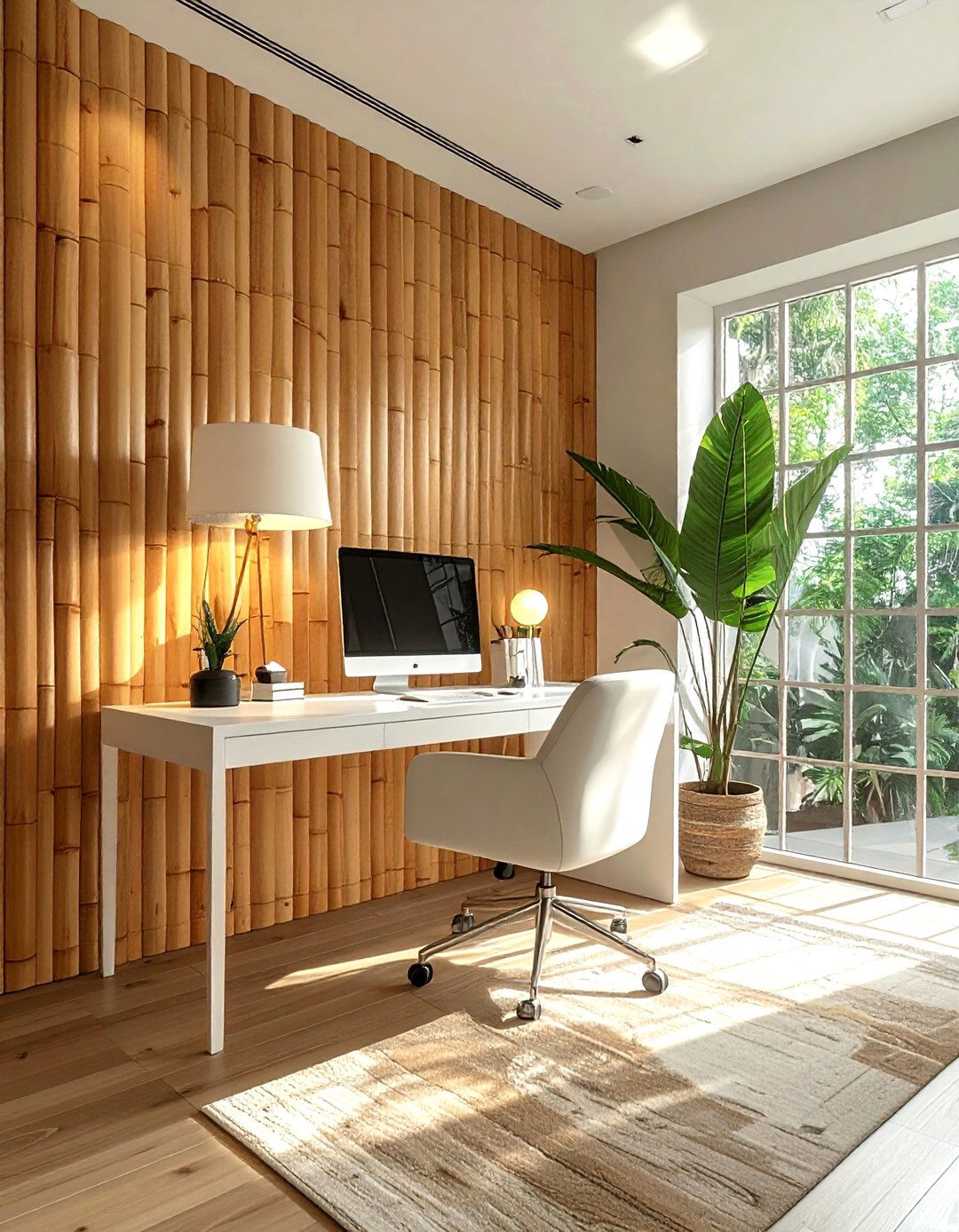 Bamboo accent wall - 30 bamboo decor ideas