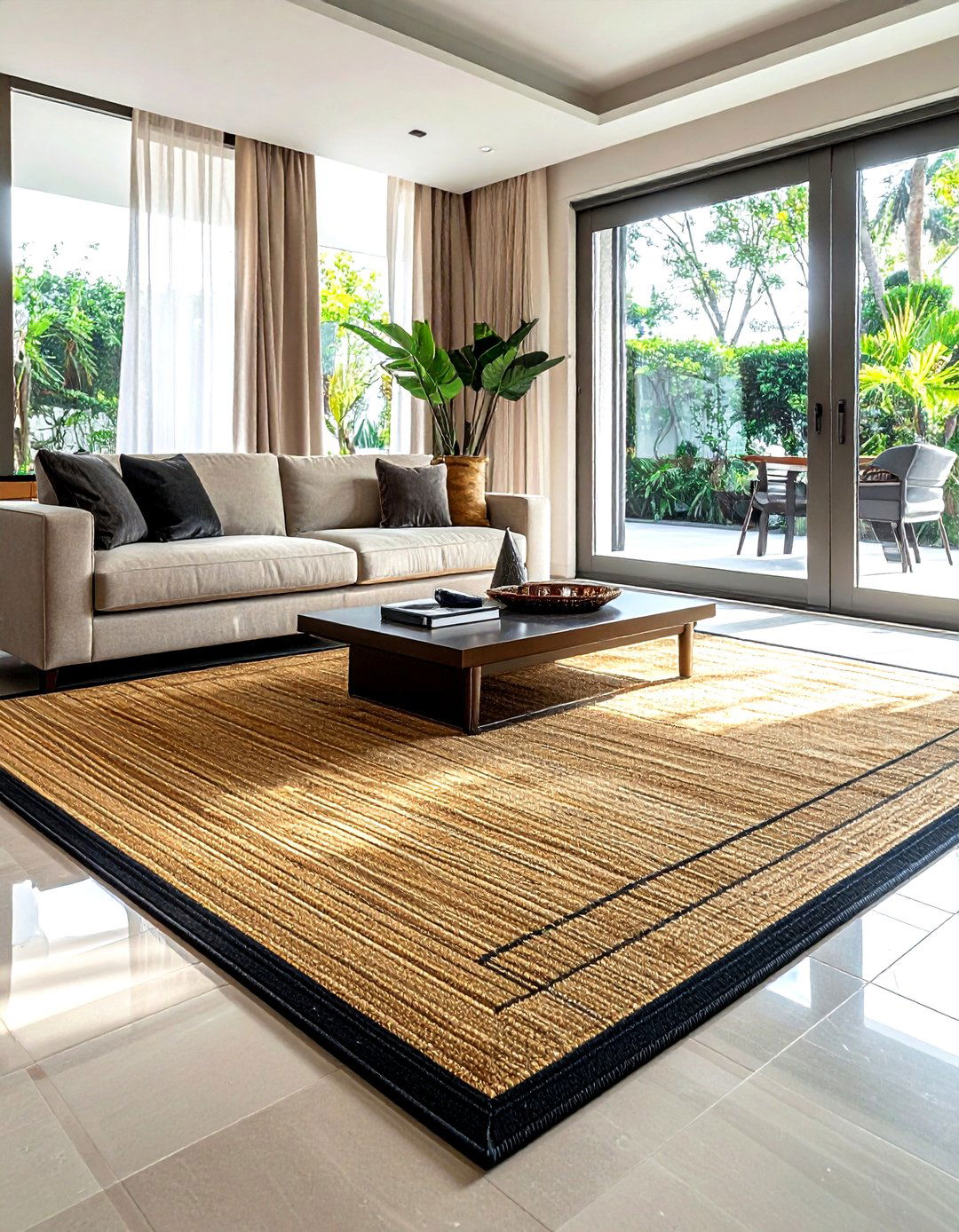 Bamboo area rug - 30 bamboo decor ideas