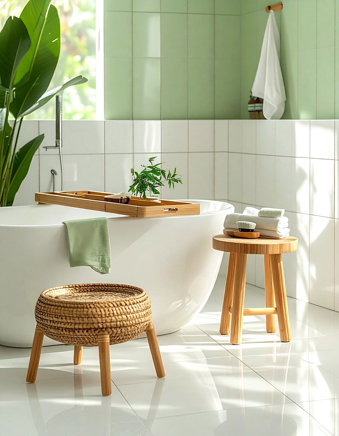 Bamboo bath accessories - 30 calming bathroom ideas