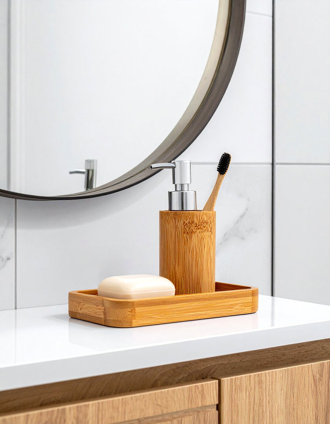 Bamboo bathroom accessories - 30 boho bathroom ideas