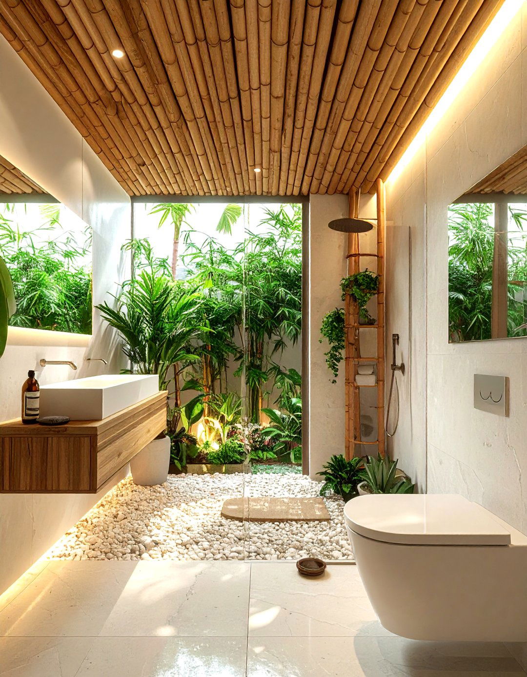 Bamboo bathroom ceiling - 30 bathroom ceiling design ideas