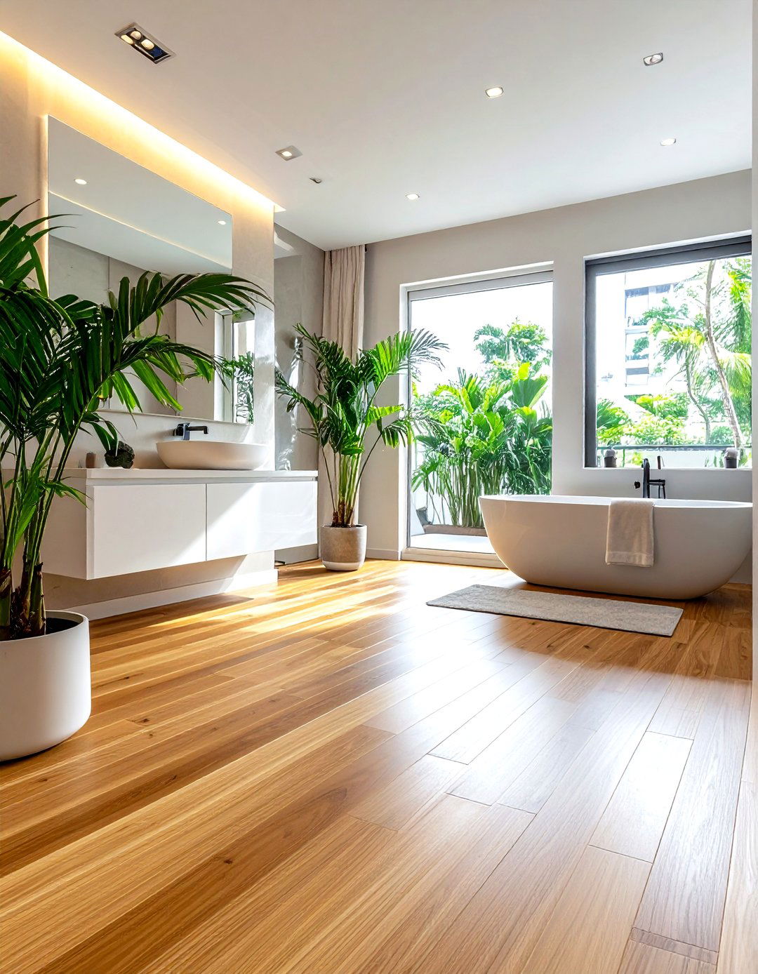 Bamboo bathroom flooring - 30 energy-efficient bathroom ideas