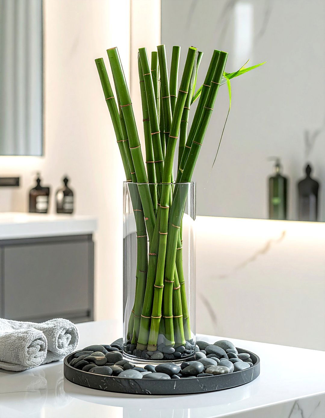 Bamboo bathroom plant - 30 bathroom plant accent ideas