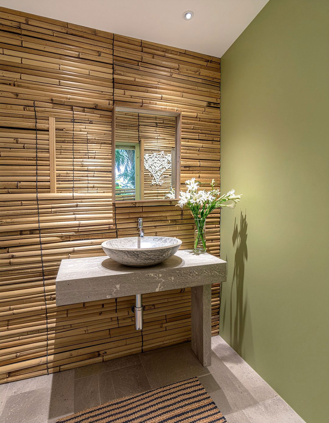 Bamboo bathroom wall - 30 bathroom textured wall ideas