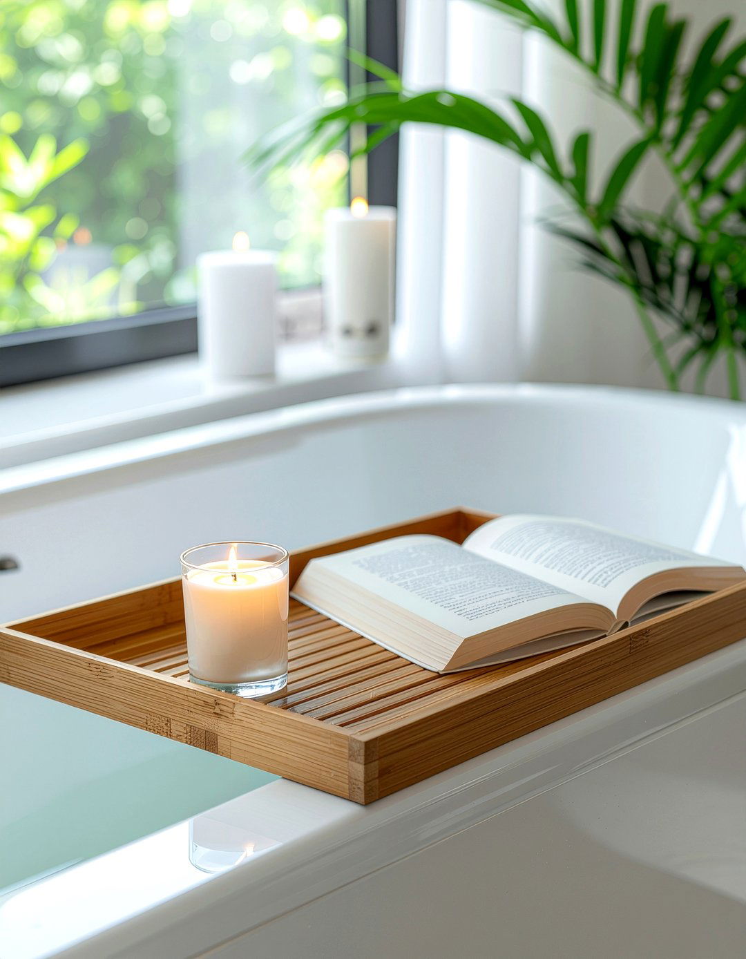 Bamboo bathtub tray - 30 bathroom handmade ideas