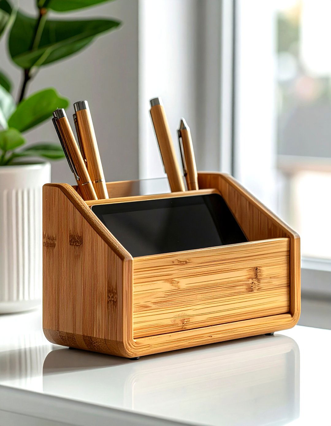 Bamboo desk organizer - 30 bamboo decor ideas