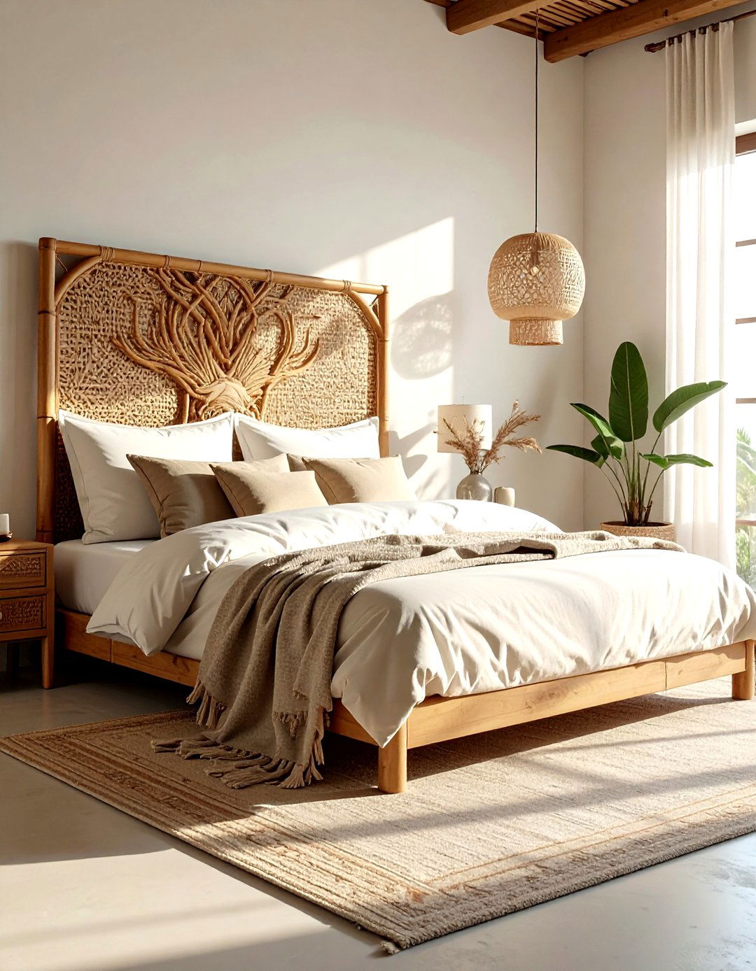 Bamboo headboard - 30 bamboo decor ideas