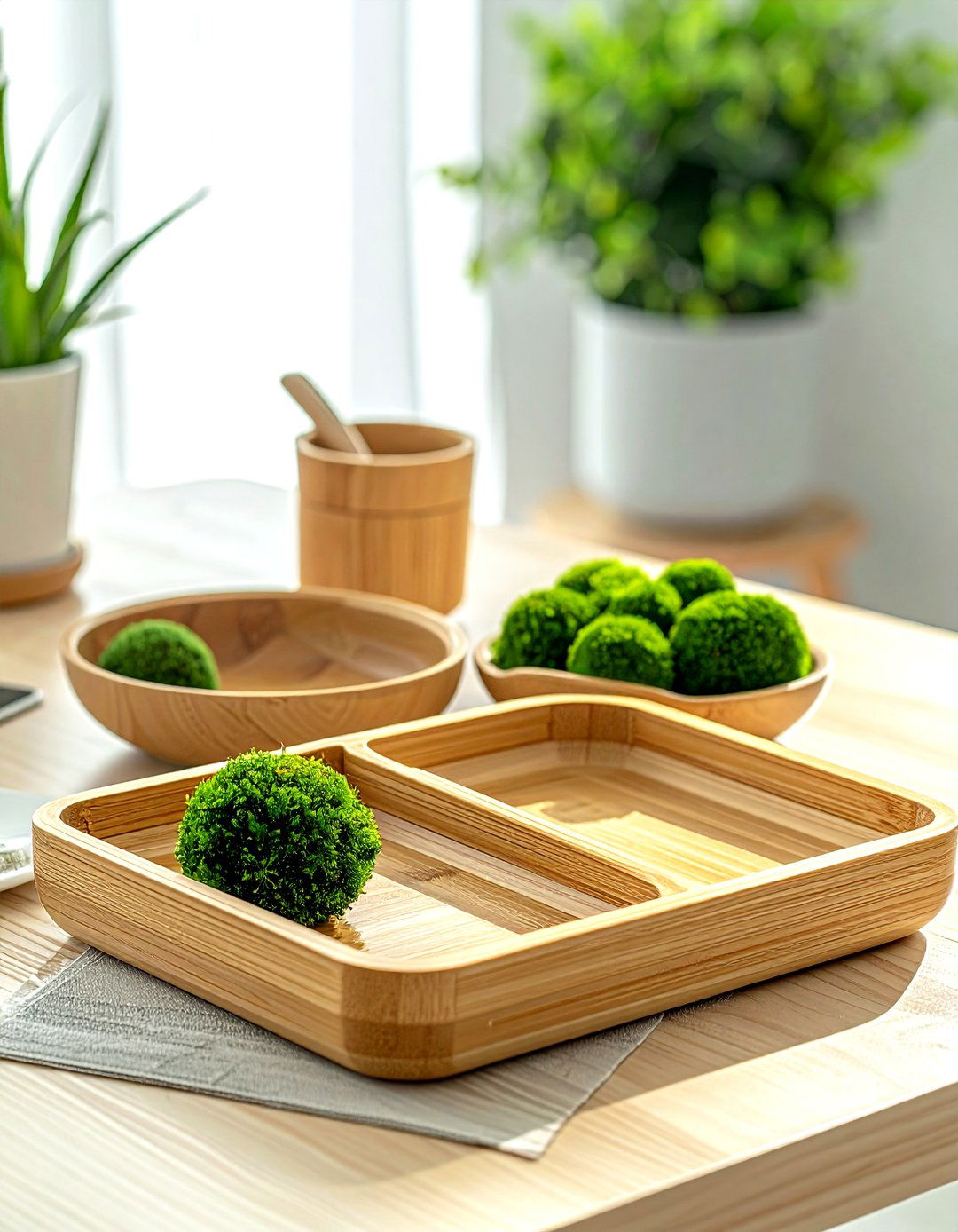 Bamboo nesting tray - 30 living room catch all trays