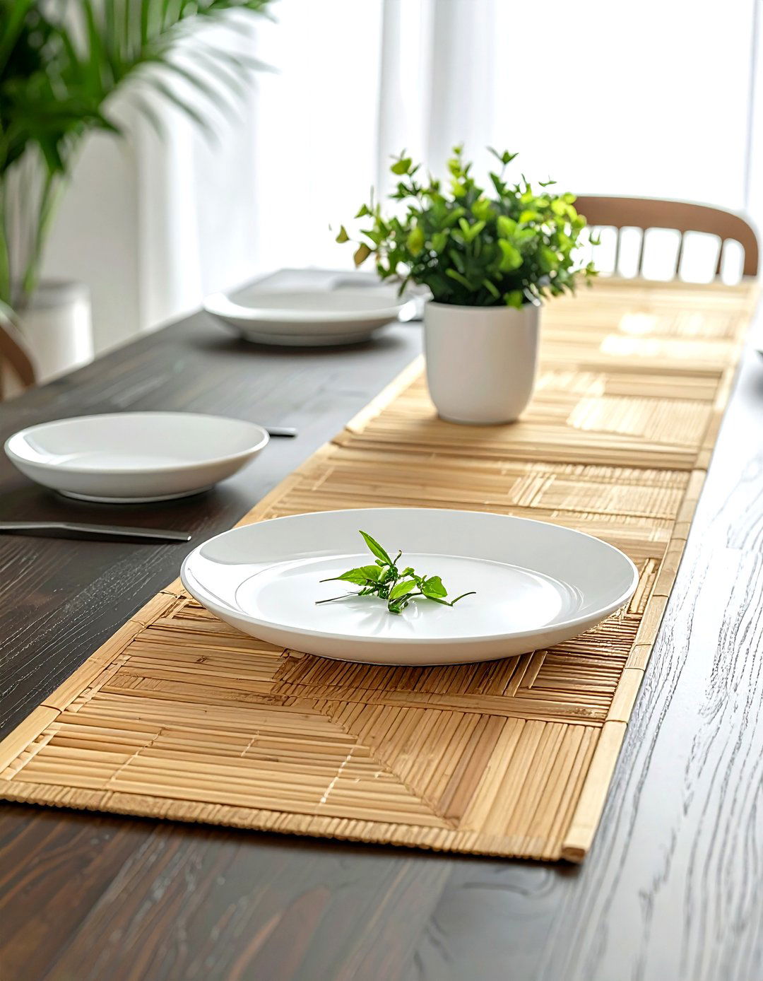 Bamboo placemat runner - 30 dollar store decor ideas