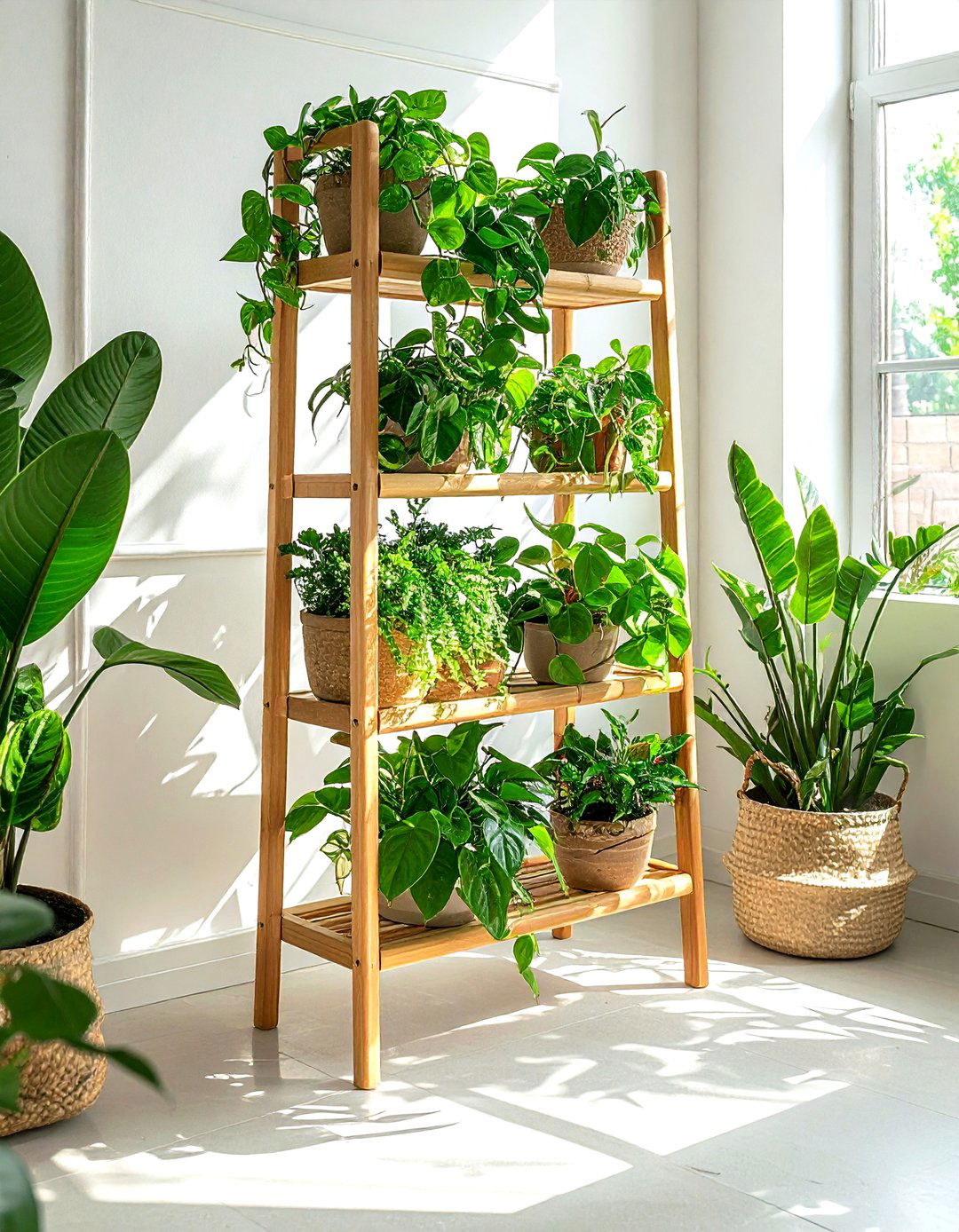 Bamboo plant stand - 30 bamboo decor ideas