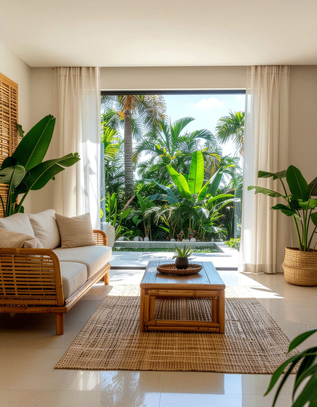 Bamboo privacy screen - 30 living room screen ideas