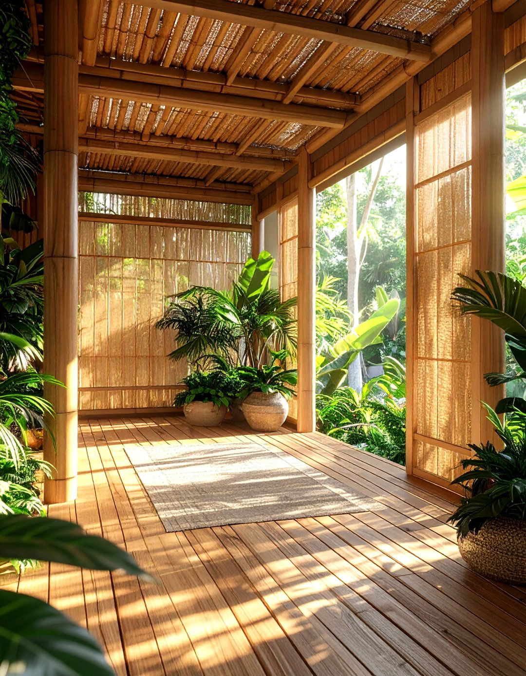 Bamboo privacy screens - 30 screened porch decor ideas