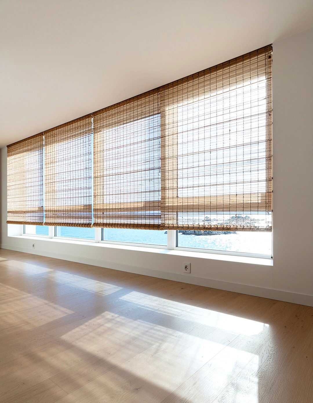 Bamboo roller blinds - 30 bamboo living room ideas